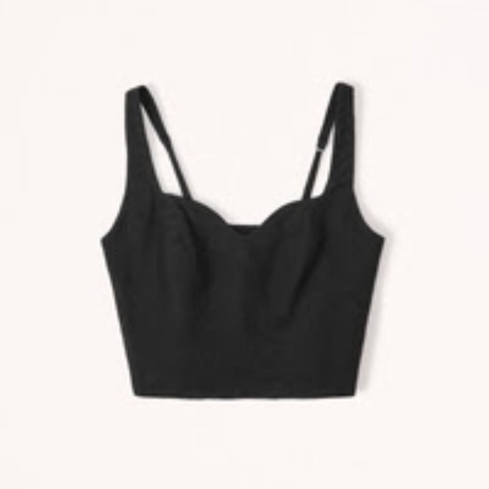 Abercrombie and Fitch Linen-Blend Notch-Neck Top